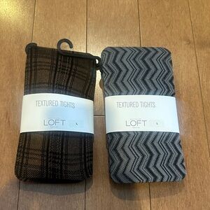LOFT Textured Tights Set!  New in Package! Size L!